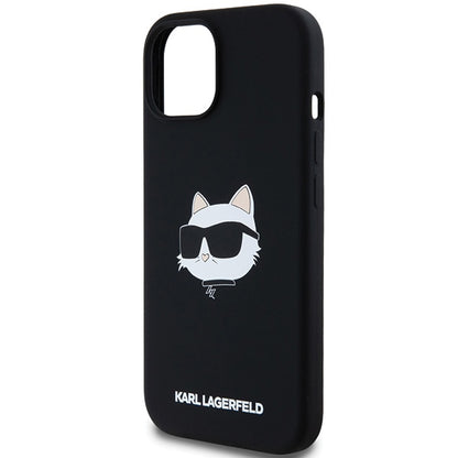 Θήκη MagSafe για Apple iPhone 15 Plus, Karl Lagerfeld, Σιλικόνη Choupette's Head, Μαύρη