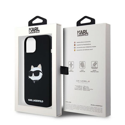 Θήκη MagSafe για Apple iPhone 15 Plus, Karl Lagerfeld, Σιλικόνη Choupette's Head, Μαύρη