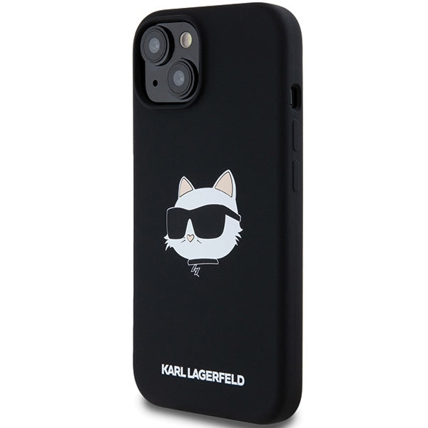 Θήκη MagSafe για Apple iPhone 15 Plus, Karl Lagerfeld, Σιλικόνη Choupette's Head, Μαύρη