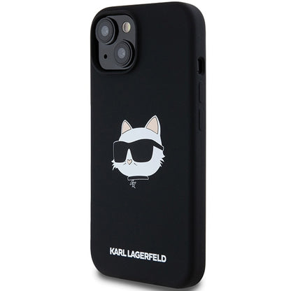 Θήκη MagSafe για Apple iPhone 15 Plus, Karl Lagerfeld, Σιλικόνη Choupette's Head, Μαύρη