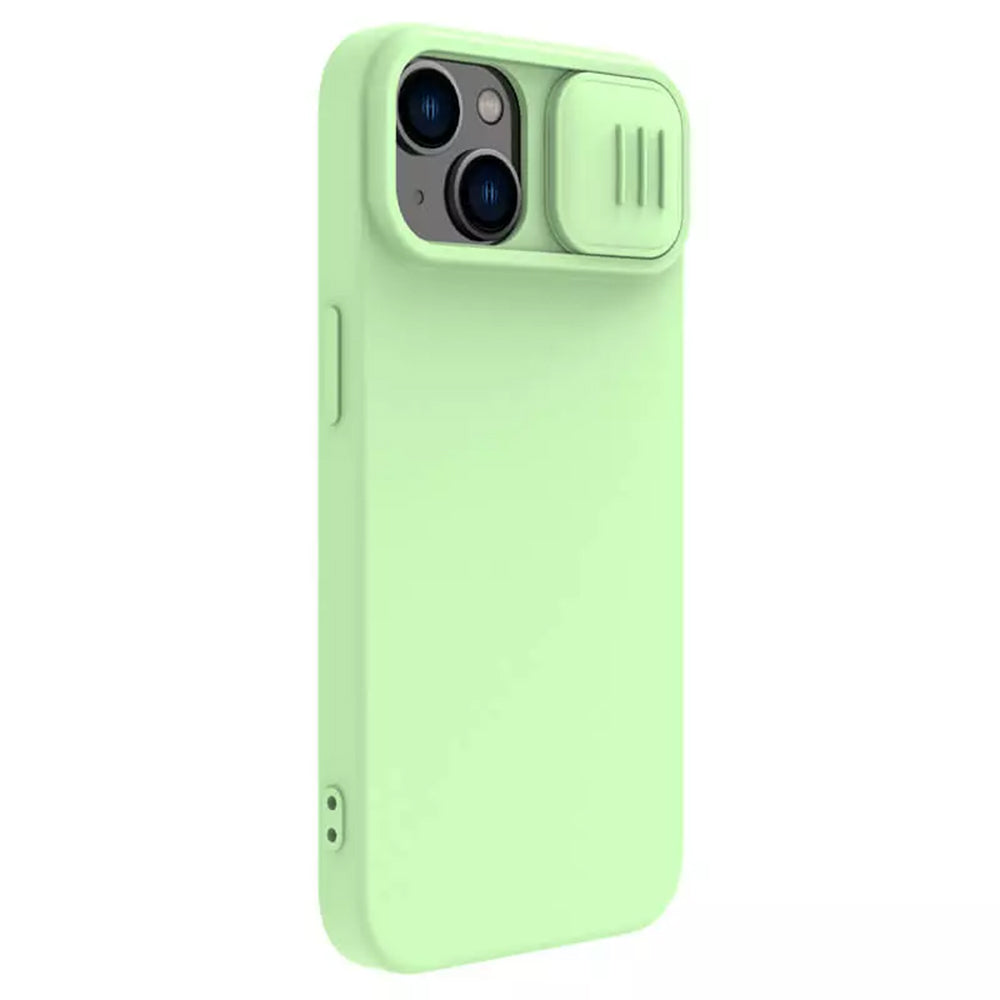MagSafe Case for Apple iPhone 15 Plus, Nillkin, CamShield Silky, Light Green