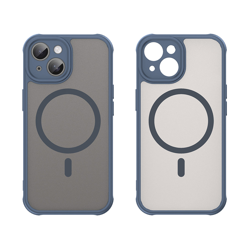 MagSafe Case for Apple iPhone 15 Plus, Techsuit, HaloFrost II, Navy Blue