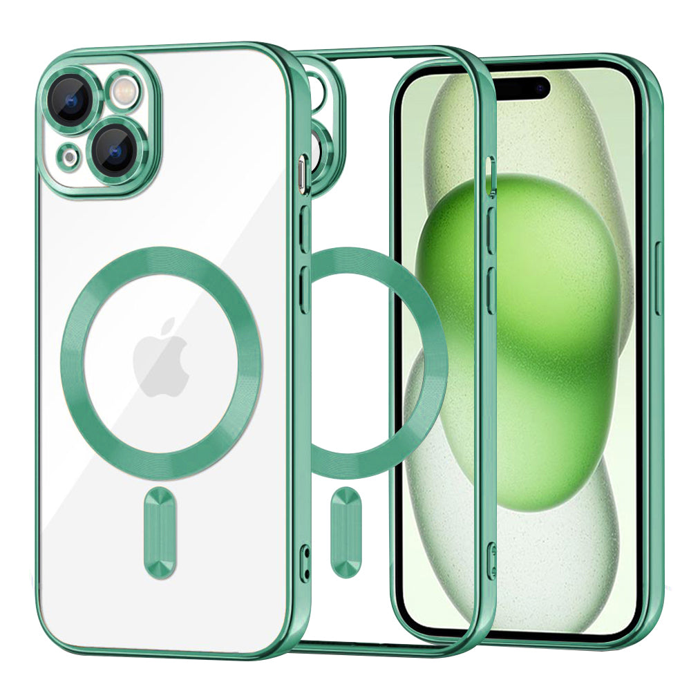 Θήκη MagSafe για Apple iPhone 15 Plus, Techsuit, Luxury Crystal, Ανοιχτό Πράσινο