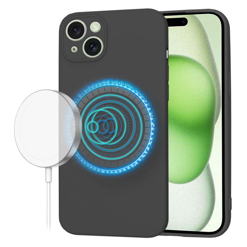 MagSafe Case for Apple iPhone 15 Plus, Techsuit, SoftFlex, Black