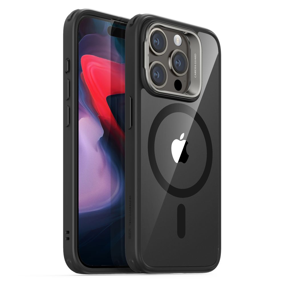 Θήκη MagSafe για Apple iPhone 15 Pro, ESR, Classic Hybrid Kickstand, Διάφανη Μαύρη