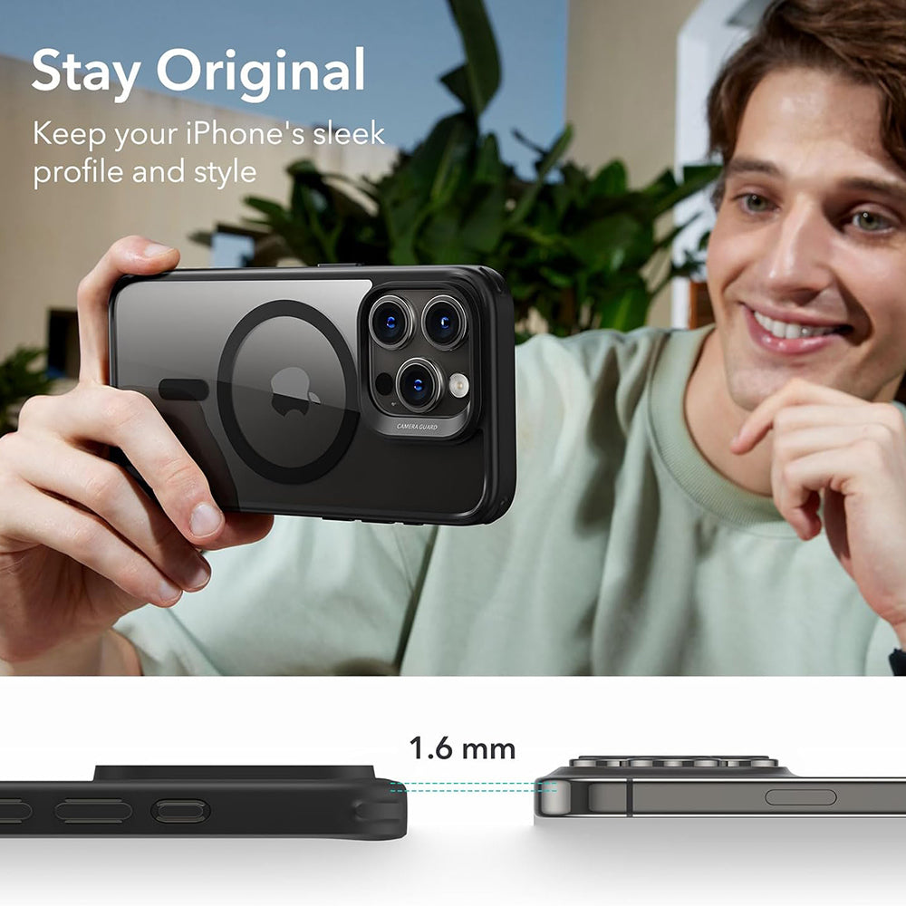 MagSafe Case for Apple iPhone 15 Pro, ESR, Classic Hybrid, Transparent Black