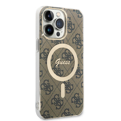 MagSafe Case for Apple iPhone 15 Pro, Guess, 4G IML, Brown