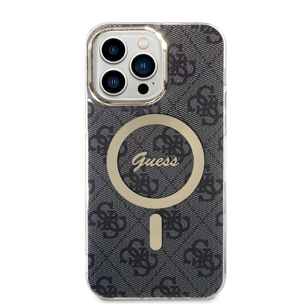 Θήκη MagSafe για Apple iPhone 15 Pro, Guess, 4G IML, Μαύρη GUHMP15LH4STK