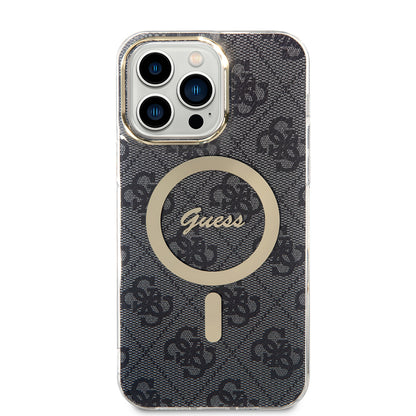 Θήκη MagSafe για Apple iPhone 15 Pro, Guess, 4G IML, Μαύρη GUHMP15LH4STK