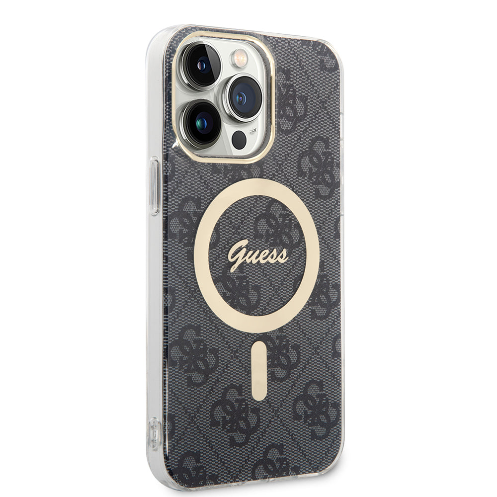 Θήκη MagSafe για Apple iPhone 15 Pro, Guess, 4G IML, Μαύρη GUHMP15LH4STK