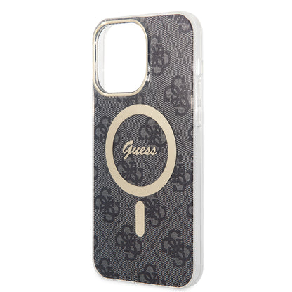 Θήκη MagSafe για Apple iPhone 15 Pro, Guess, 4G IML, Μαύρη GUHMP15LH4STK