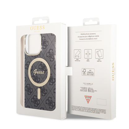 Θήκη MagSafe για Apple iPhone 15 Pro, Guess, 4G IML, Μαύρη GUHMP15LH4STK