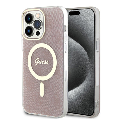 Θήκη MagSafe για Apple iPhone 15 Pro, Guess, IML 4G, Ροζ