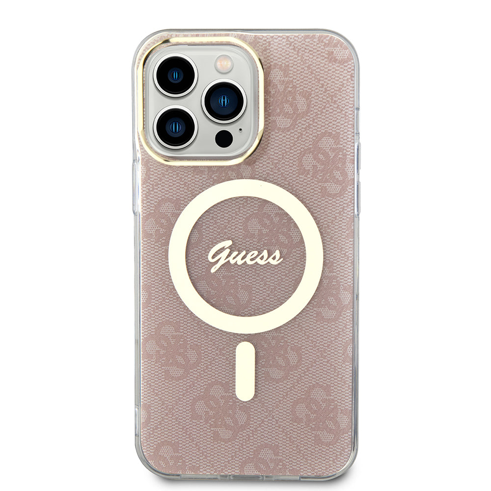 Θήκη MagSafe για Apple iPhone 15 Pro, Guess, IML 4G, Ροζ