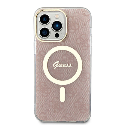 Θήκη MagSafe για Apple iPhone 15 Pro, Guess, IML 4G, Ροζ