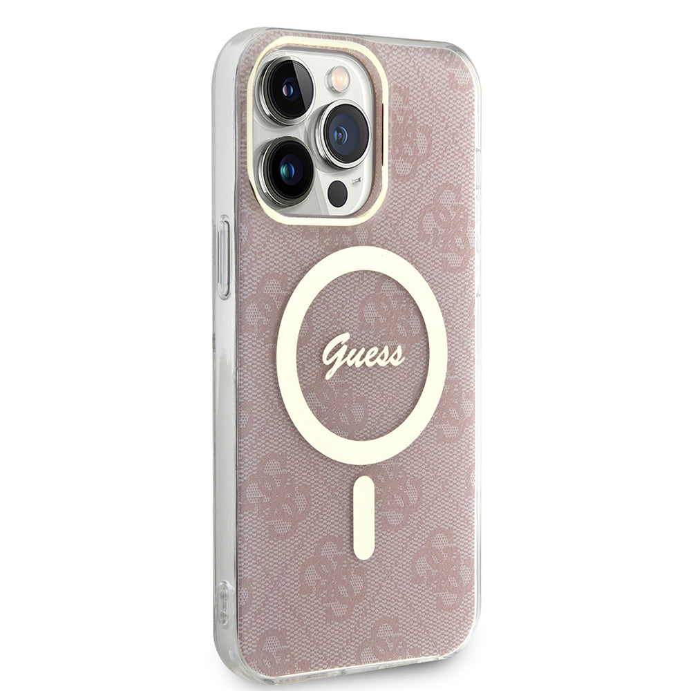 Θήκη MagSafe για Apple iPhone 15 Pro, Guess, IML 4G, Ροζ