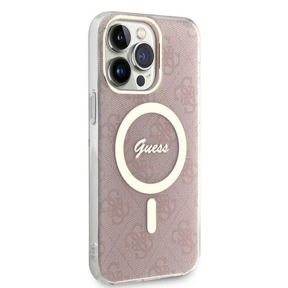 Θήκη MagSafe για Apple iPhone 15 Pro, Guess, IML 4G, Ροζ