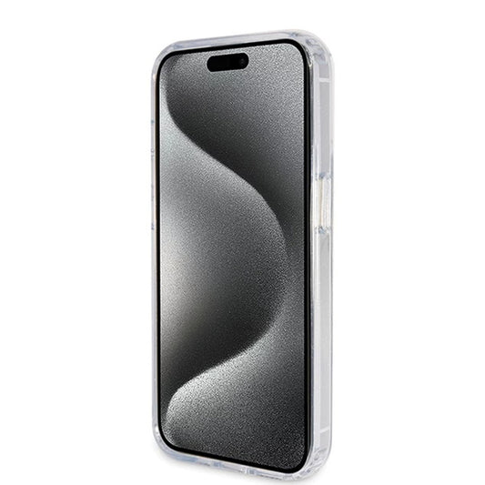Θήκη MagSafe για Apple iPhone 15 Pro, Guess, IML Ring Stand Glitter, Διαφανής