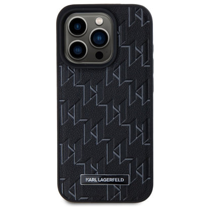 Θήκη MagSafe για Apple iPhone 15 Pro, Karl Lagerfeld, Monogram Metal Logo, Μαύρη