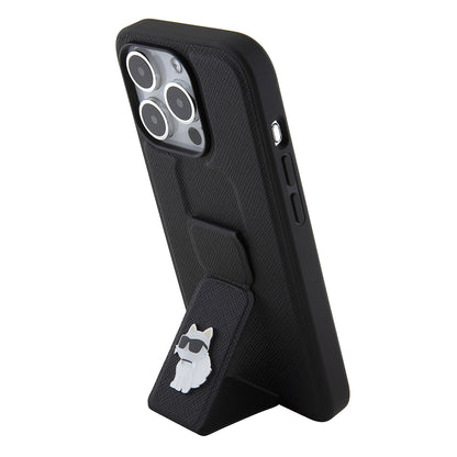 Θήκη MagSafe για Apple iPhone 15 Pro, Karl Lagerfeld, Saffiano Gripstand Choupette, Μαύρη