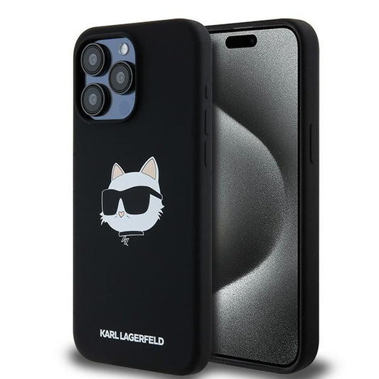 Θήκη MagSafe για Apple iPhone 15 Pro, Karl Lagerfeld, Σιλικόνη Choupette's Head, Μαύρη