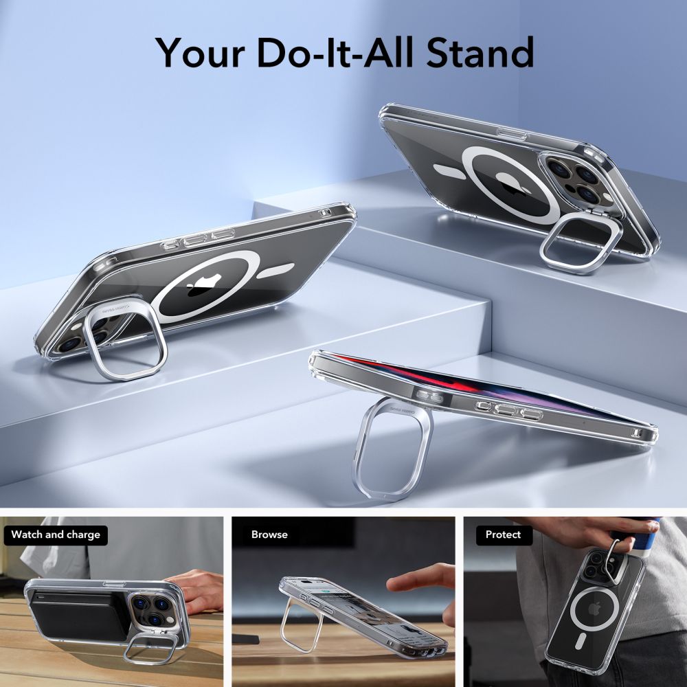 Θήκη MagSafe για Apple iPhone 15 Pro Max, ESR, Classic Hybrid Kickstand, Διαφανής