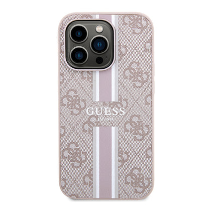 Θήκη MagSafe για Apple iPhone 15 Pro Max, Guess, 4G Printed Stripes, Ροζ
