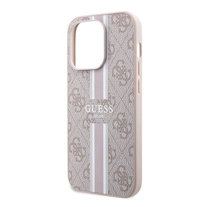Θήκη MagSafe για Apple iPhone 15 Pro Max, Guess, 4G Printed Stripes, Ροζ