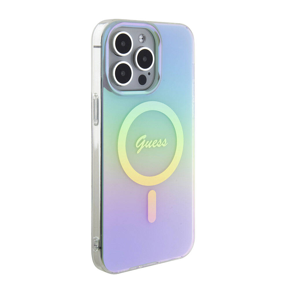Θήκη MagSafe για Apple iPhone 15 Pro Max, Guess, IML Iridescent, Τυρκουάζ