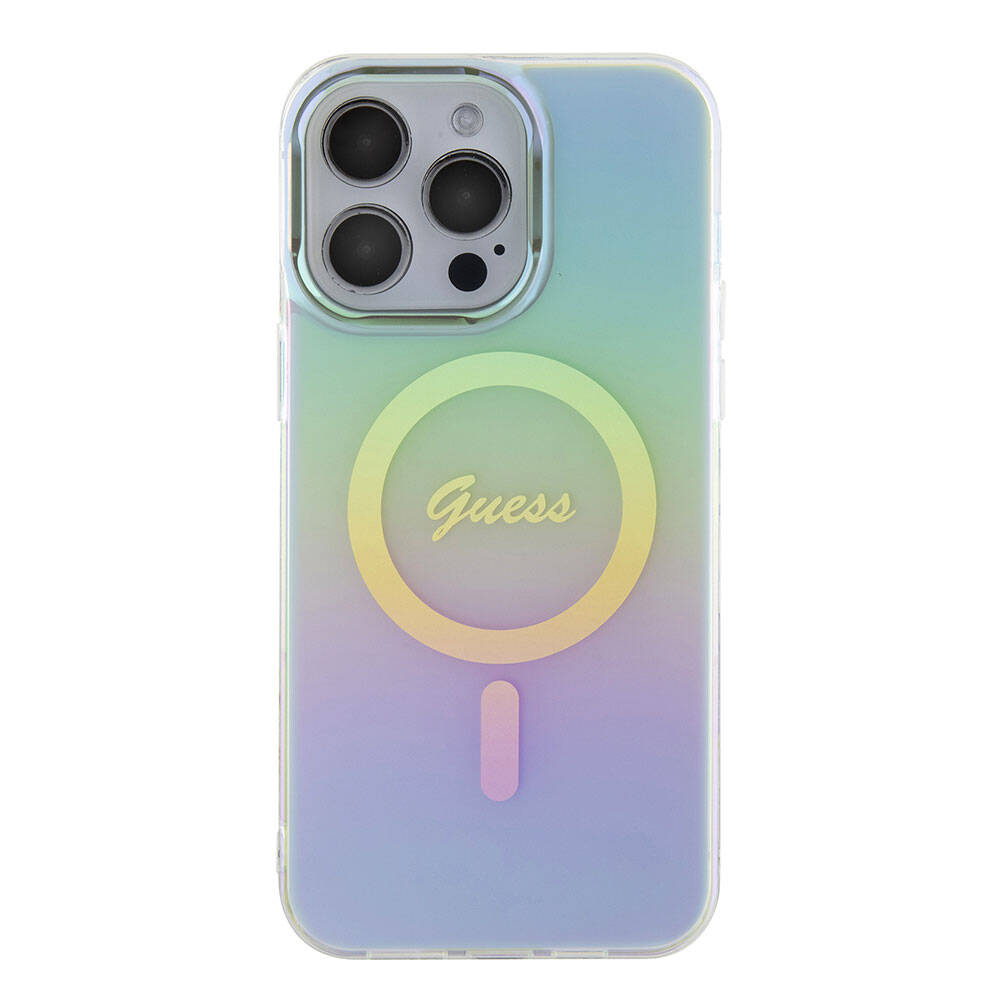 Θήκη MagSafe για Apple iPhone 15 Pro Max, Guess, IML Iridescent, Τυρκουάζ