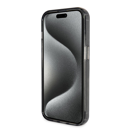 Θήκη MagSafe για Apple iPhone 15 Pro Max, Guess, IML Ring Stand Glitter, Μαύρη