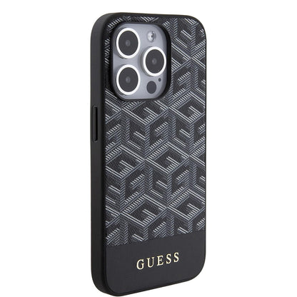 MagSafe Case for Apple iPhone 15 Pro Max, Guess, PU G Cube, Black