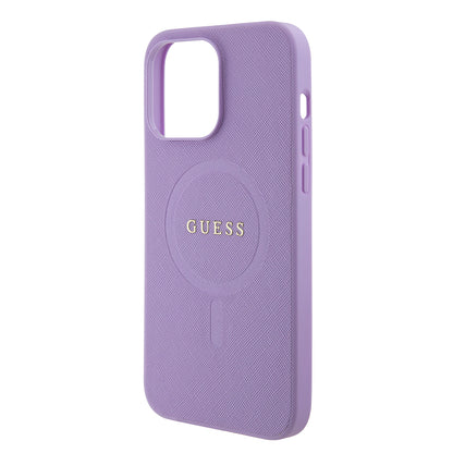 Θήκη MagSafe για Apple iPhone 15 Pro Max, Guess, Saffiano, Μωβ