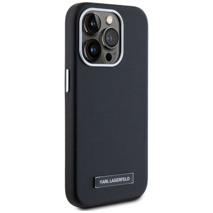 Θήκη MagSafe για Apple iPhone 15 Pro Max, Karl Lagerfeld, FW Metal Plate, Μαύρη