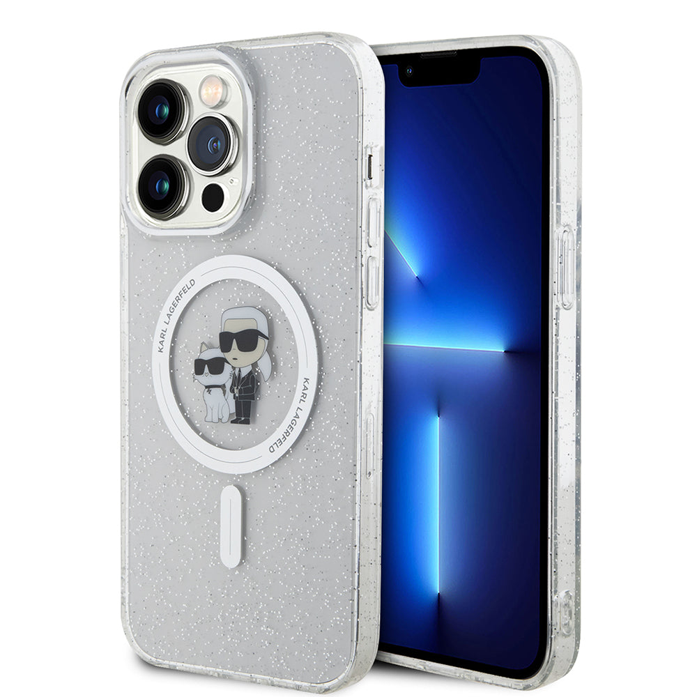 Θήκη MagSafe για Apple iPhone 15 Pro Max, Karl Lagerfeld, Glitter, Διάφανη
