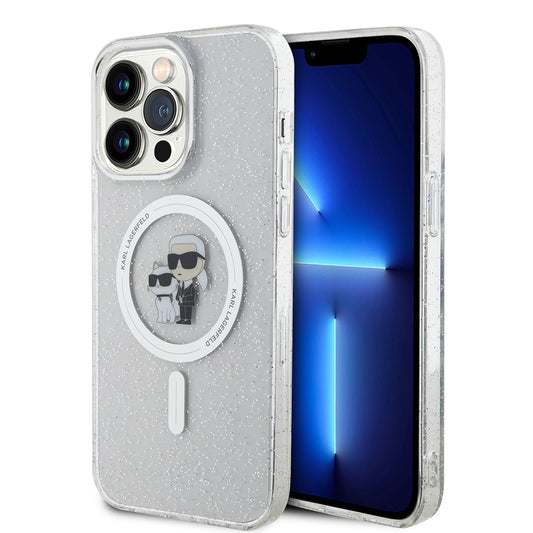 Θήκη MagSafe για Apple iPhone 15 Pro Max, Karl Lagerfeld, Glitter, Διάφανη