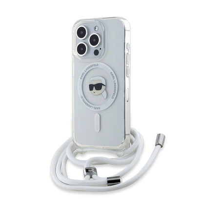 Θήκη MagSafe για Apple iPhone 15 Pro Max, Karl Lagerfeld, IML Crossbody Karl's Head, Διάφανη