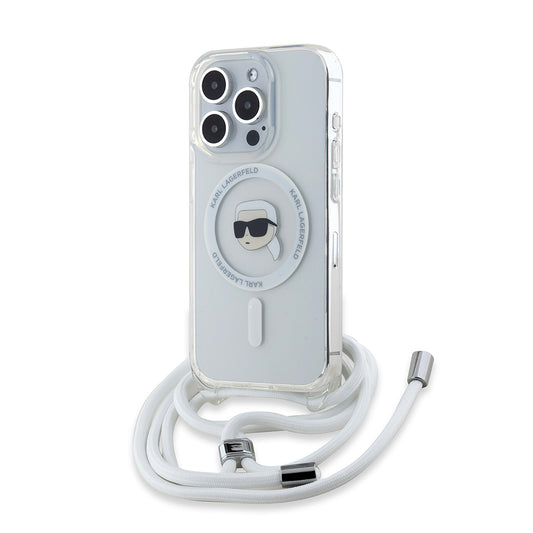 Θήκη MagSafe για Apple iPhone 15 Pro Max, Karl Lagerfeld, IML Crossbody Karl's Head, Διάφανη