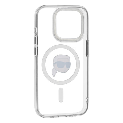 Θήκη MagSafe για Apple iPhone 15 Pro Max, Karl Lagerfeld, IML Metal Karl's Head, Λευκή