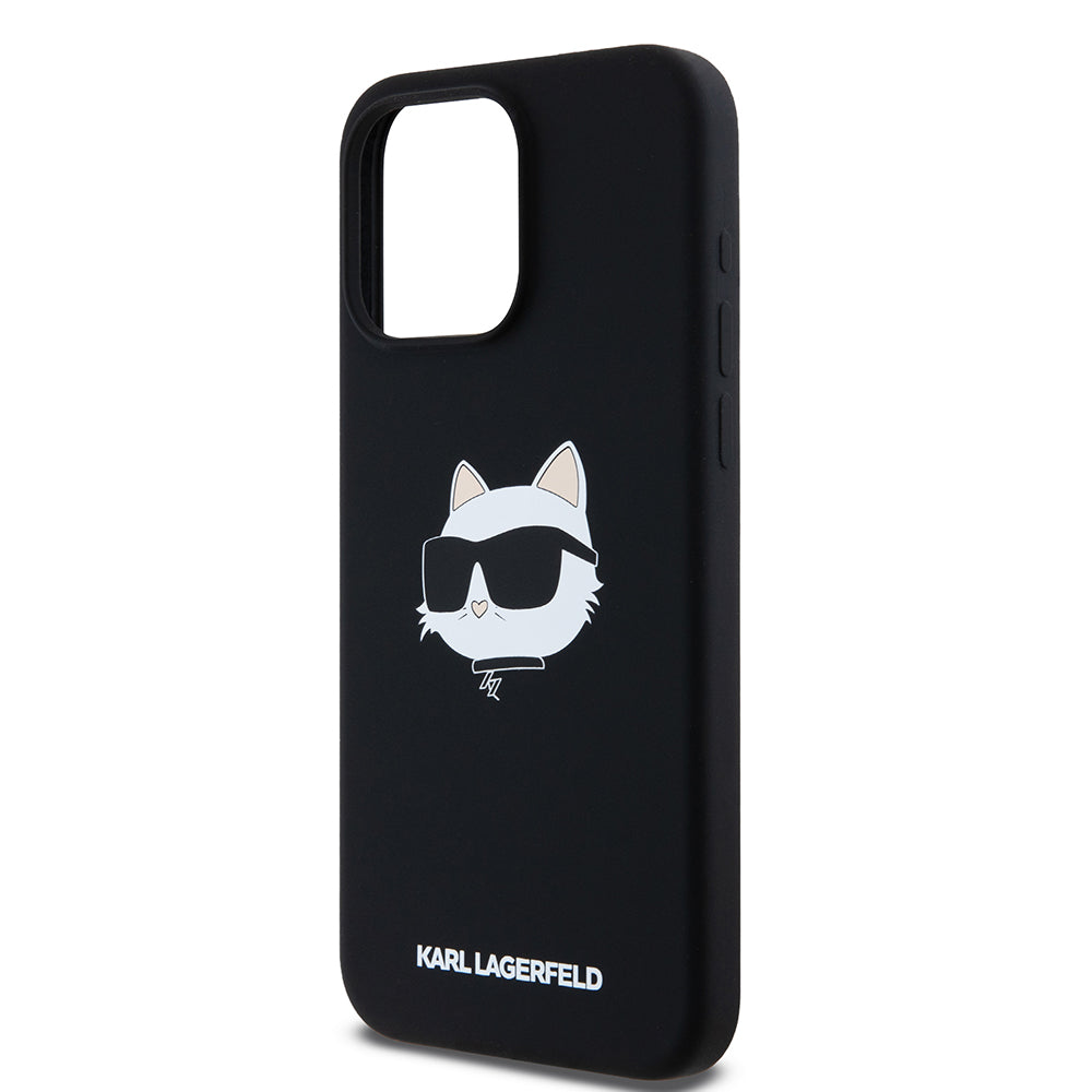 Θήκη MagSafe για Apple iPhone 15 Pro Max, Karl Lagerfeld, Σιλικόνη Choupette's Head, Μαύρη