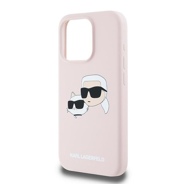 Θήκη MagSafe για Apple iPhone 15 Pro Max, Karl Lagerfeld, Σιλικόνη Karl & Choupette, Ροζ