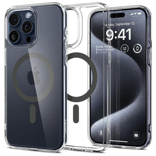 Θήκη MagSafe για Apple iPhone 15 Pro Max, Spigen, Ultra Hybrid Carbon, Διάφανη