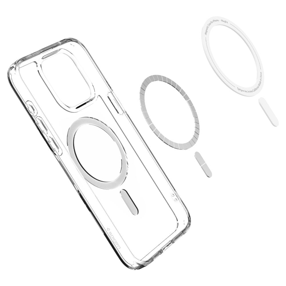 MagSafe Case for Apple iPhone 15 Pro Max, Spigen, Ultra Hybrid Carbon, Transparent