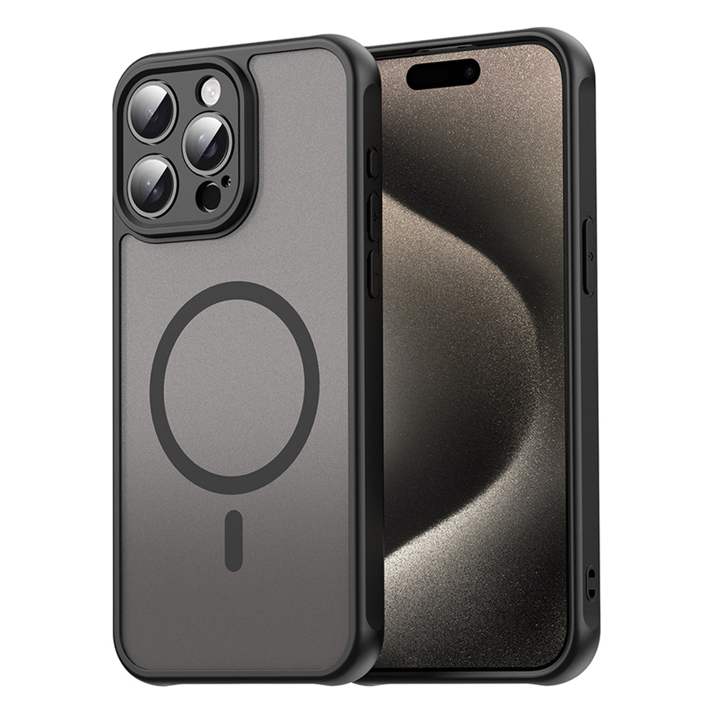 MagSafe Case for Apple iPhone 15 Pro Max, Techsuit, HaloFrost II, Black