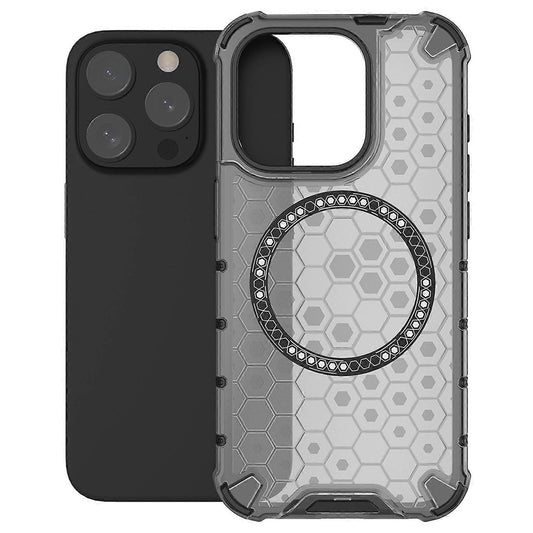 Θήκη MagSafe για Apple iPhone 15 Pro Max, Techsuit, HoneyComb Shield, Μαύρη