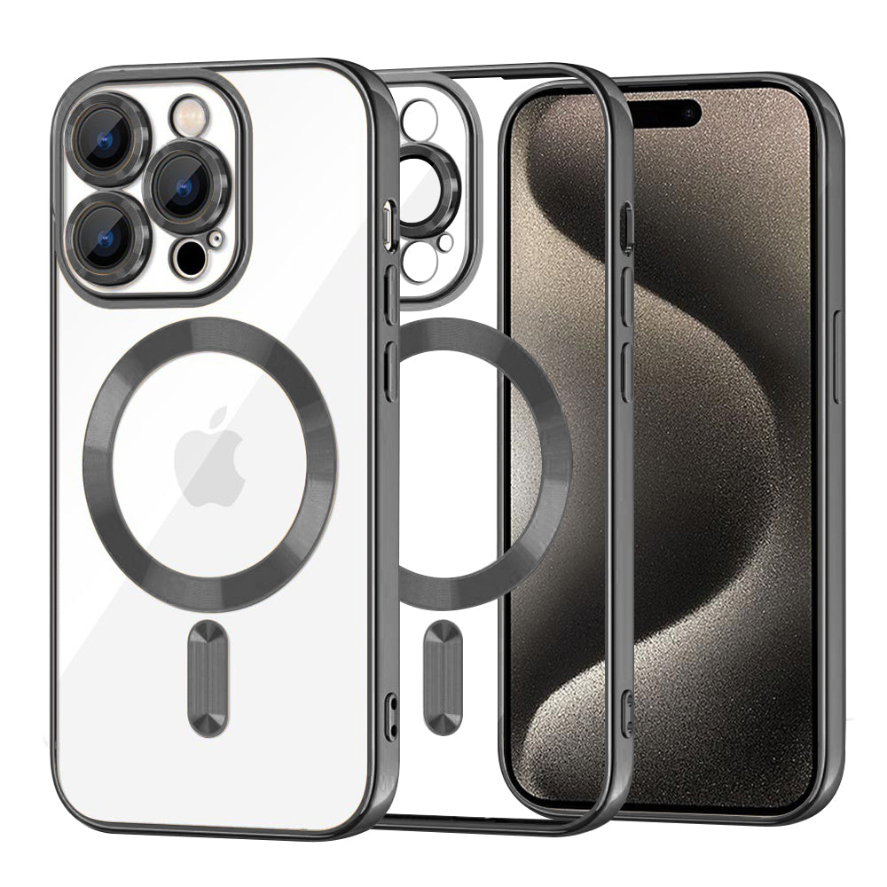 Θήκη MagSafe για Apple iPhone 15 Pro Max, Techsuit, Luxury Crystal, Μαύρο