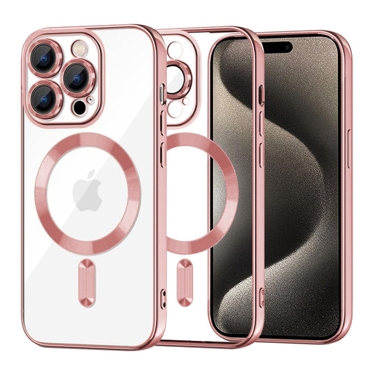 Θήκη MagSafe για Apple iPhone 15 Pro Max, Techsuit, Luxury Crystal, Ροζ