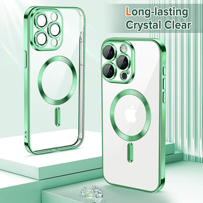 MagSafe Case for Apple iPhone 15 Pro Max, Techsuit, Luxury Crystal, Light Green