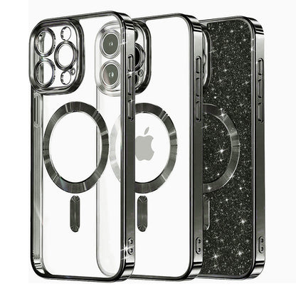 Θήκη MagSafe για Apple iPhone 15 Pro Max, Techsuit, Luxury Glitter, Μαύρη