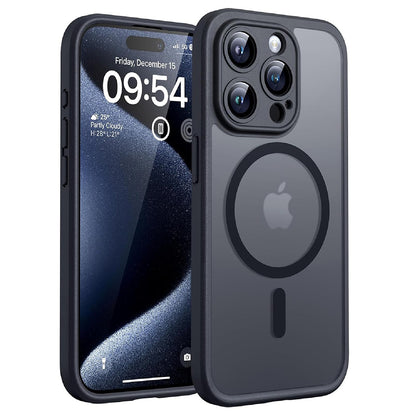 Θήκη MagSafe για Apple iPhone 15 Pro Max, Techsuit, PureFrost, Μαύρο Σατινέ